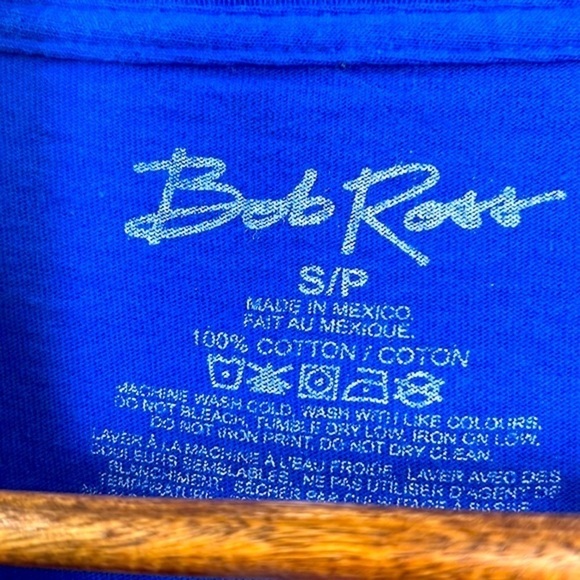 Bob Ross - Every Bush Needs A Friend Graphic Blue Short Sleeve Tee Size Small - Picture 7 of 8